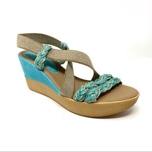 Azura by Spring Step Rosemont wedge sandals blue